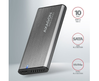 AXAGON EEM2-SG2 Obudowa zewnętrzna aluminiowa bezśrubowa USB-C 3.2 Gen 2 M.2 NVMe & SATA SSD + USB-A - USB-C redukcja - 1353424 - zdjęcie 4